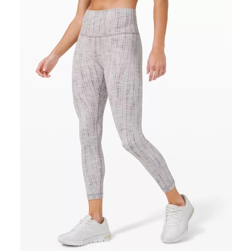Lululemon Women's Wunder Under 28" Tight HR Action Jacquard Yoga Gray Size 2